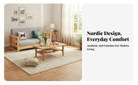 Nordic Design L-Shaped Upholstered Lounger Solid Wood Frame Corner Sofa Small Apartment Friendly Sectional Couch Modern Minimalist Design for Families, Homeowners, Pet Owners