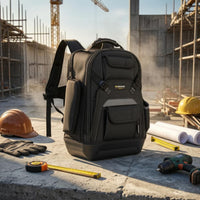 Tool Backpack Padded Shoulder Straps Jobsite Gear Top Carry Handle