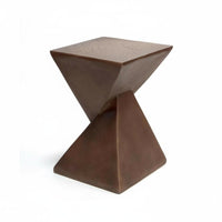 Twisted Geometric Table Sturdy Twisted Pedestal Table Faux Wood Grain for Lobby