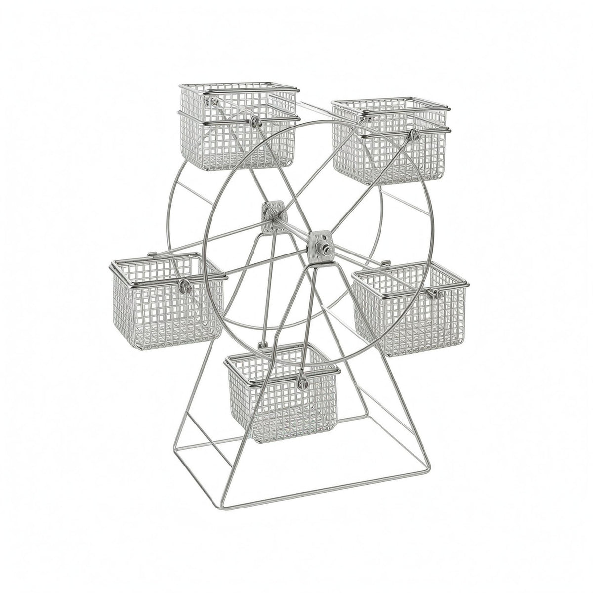 Rotating Snack Stand Tabletop Rotating Wheel Wheel Dessert Server Silver Finish
