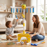 Kids Sports Training Station Adjustable-Height Reaction Training Stand Play Stand with Hanging Sticks Multi-Game for Toddlers
