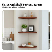 Fan-Shaped Corner Shelf toolwithout cost installation surfaceMounted Rack for Living Room