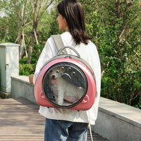 Portable Pet Backpack, Breathable Cat Carrier, Space Capsule Style, Large Capacity