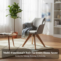 Upholstered rotate Chair Highresilient pad Accent Armchair sturdy Wood Legs Minimalist Design for Adults, Balcony, Home Office