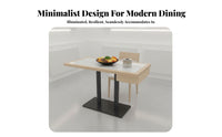 Restaurant Table with Chairs and Drawer Sintered Stone surface cafeteria Furniture Modern utilitarian Design Padded Seats