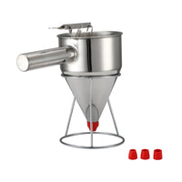 Stainless Steel Batter Funnel Easy to Control Stream Stainless Steel Batter Dispenser Precision Pouring Funnel Cake Dispenser for Bakery, Restaurant