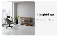 Multi-Tier Floor Shelf Large Capacity Shelving Single-Tier Space-Saving Exposed Design for Fromice Workers, Householders
