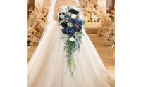 Cascading Bridal Bouquet Teardrop Artificial Rose Bouquet Trailing for Weddings