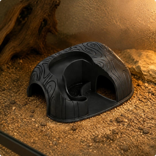 Reptile Food and Water 2 in 1 Two Entry Reptile Shelter Easy to Clean Hide Cave for Geckos, Reptiles