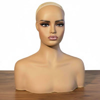 PVC Mannequin Head Mannequin Head with Shoulders Necklace Display Bust for Salon