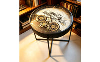 Side Table with Clock Decorative Furniture Compact for Lounge, Study, Decorators