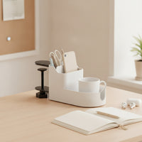 Desk-Side Organizer with Cup Holder Compact Clamp-on Desk Organizer Long-Lasting