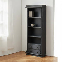 Mini Narrow Bookshelf Realistic Details 1:12 Miniature Bookcase Polished Finish