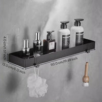 Matte black 304 steel bathroom shelf