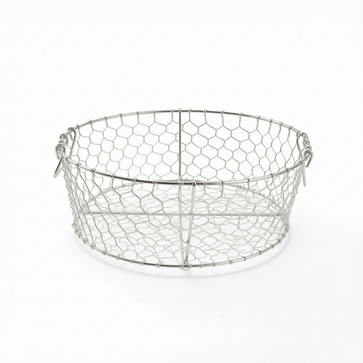 Stainless Steel Colander with Feet Handwoven Colander with Resting Feet Lightweight Wire Mesh Basket for Kitchen Sink, Countertop, Pantry