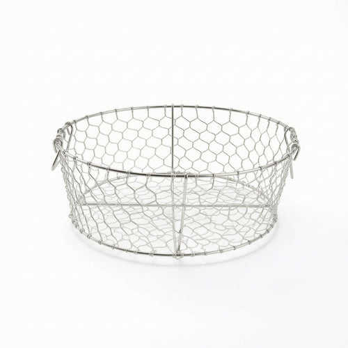 Stainless Steel Colander with Feet Handwoven Colander with Resting Feet Lightweight Wire Mesh Basket for Kitchen Sink, Countertop, Pantry