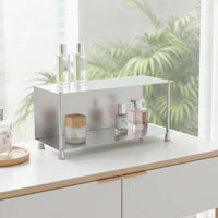 Two-Tier Storage Shelf Rustproof Stainless Steel Rack Brushed for Kitchen