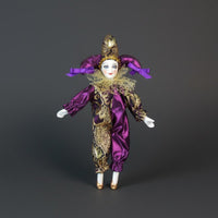 Pierrot Clown Doll Poseable Limbs Tearful Clown Doll Movable Joints Articulated Harlequin Figure for Collectors