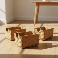 Braided Organizer Basket Decorative Desktop Organizer Basket Easy to Store Storage Bin for Living Room