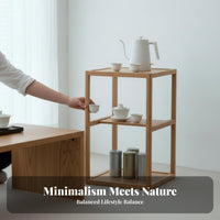 Minimalist Tea Ceremony Cabinet Wabi-Sabi Aesthetic Living Room Furniture Space-Saving Multi-Level Storage for Minimalists