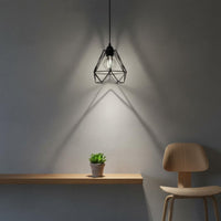 Rhombus Shape Light Shade Minimalist Metal Wire Lampshade Iron Art for Bar
