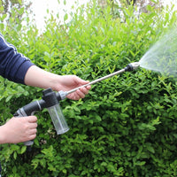 Car Cleaning and Car Wash Kit with Foam, Garden Hose Nozzle Water Sprayer for Lawn Care, 10m Spray Distance, Long Handle Hose Spray Wand