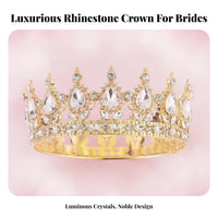 Rhinest Single Crown Sparkling Rhinest Single S Rhinest Single Regal Headpiece Elegant Design Bridal Headpiece for Bride, Bridesmaid, Wedding