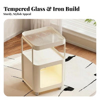 Illuminated End Table 2-in-1 Design Home Furnishing Space-Saving for Living Room