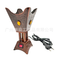 Plug-in Middle Eastern Incense Burner, Iron, Classical Style, Electroplated Finish