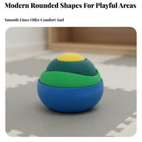 4 Pieces Indoor & Outdoor Use Kids Balance Stepping Stones Long-Lasting Balance Stepping Stones Versatile Play Toddler Sensory Steppers Lightweight & Portable for Preschoolers, Children 3+, Toddlers, Kindergarten, Early Education Center, Playroom