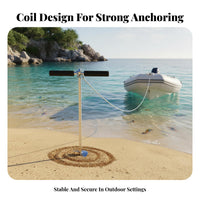 Stainless Steel Beach Anchor Helical Sand Anchor Kayak Ground Rod Rustproof Watercraft Anchoring Device
