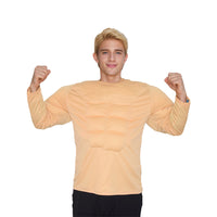 Wangnuo Muscle T-Shirt for Role Play with Fake Chest and Abs