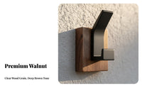 Drill-without Drilling Installation Black Walnut Wood Hanger Easy to Install Walnut Wood Coat Hanger Multi-Functional for Behind Door
