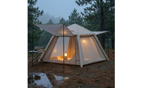 Inflatable Tent with Awning Easy Setup Inflatable Tent with Pump Ventilated for Campers, Family, Camping, Backyard, Festivals