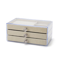 Three-Layer Flannel Jewelry Storage Box with Drawer