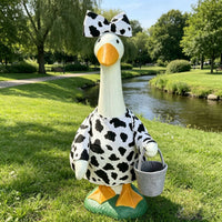 23 Inch Goose Clothes Cow Print Goose Costume for Porch, Yard, Garden, Farm