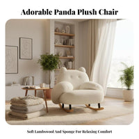 Panda-Shaped Armchair Snug Visually Pleasing Upholstered Lounge Armchair Luxuriously Soft Comfort High Supportrest for Adults