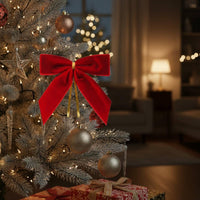 Velvet Bow Decoration Easy to Hang Holiday Decor Pre-Shaped