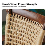 Woven Cord Side Chair French rural & design Woven rear Side Chair Farmhouse look Retro Design for Cafe Owners, Dining Room