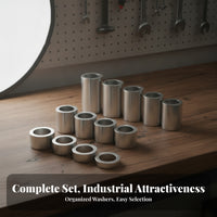 13 Pieces Assorted Lengths Motorcycle Axle Spacer Kit Silver Wheel Axle Spacer Kit Hollow Bike Hardware Cylindrical