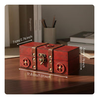 Vintage Wooden Storage Box Multipurpose Retro Trinket Box Great Gift Idea Decorative Storage Chest for Collectors, Photographers