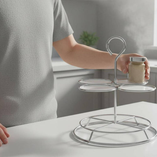 Condiment Bottle Rack Hangable Design condiment Holder Space Saving Metal Seasoning Holder