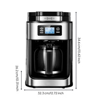 Digital Drip Coffee Maker Countertop Coffee Maker with Glass Carafe Compact Appliance 1.5L for Office Workers, Kitchen, Break Room