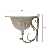 Wall-Mounted Planter Distressed Planter with Scroll Bracket Rustic Wall-Attached Flower Pot for Gardeners