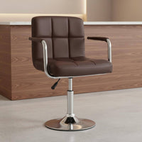 Adjustable Rotate Bar Stool Cushioned Seat Upholstered Counter Chair Modern Kitchen Island Stool Ergonomic Design for Cafe