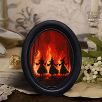 Halloween Witch Wooden Picture Frame for Desk, Living Room, Dining Room, Entryway