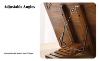 Adjustable Wooden Bookstand Foldable Design Reading Stand Handsunrestricted Use