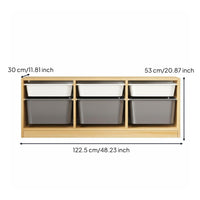 Educational Toy Shelf Solid Wood Educational Storage Shelf Large Capacity Wooden Toy Storage Unit for Young Children, Preschoolers, Playroom, Nursery