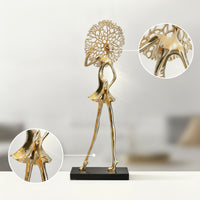 Female Figurine with Base Lustrous Female Form Statue Contemporary Statue with Base for Entryway