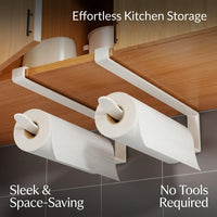 Pantry Wall Mount Wrap Dispenser and Roll Holder for Kitchen Organizers, Under Cabinet Metal Paper Towel for and Students